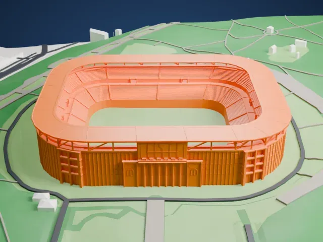 Chornomorets Stadium model, West view