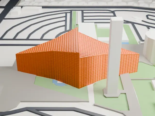 Christ Cathedral (Garden Grove, California) model, North view