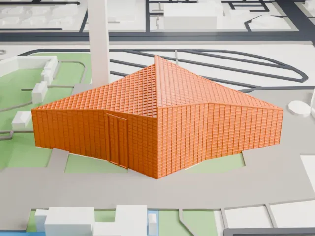 Christ Cathedral (Garden Grove, California) model, South view