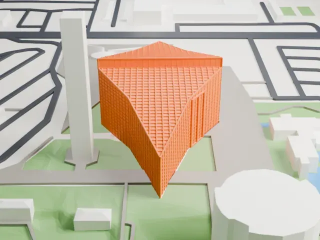 Christ Cathedral (Garden Grove, California) model, West view