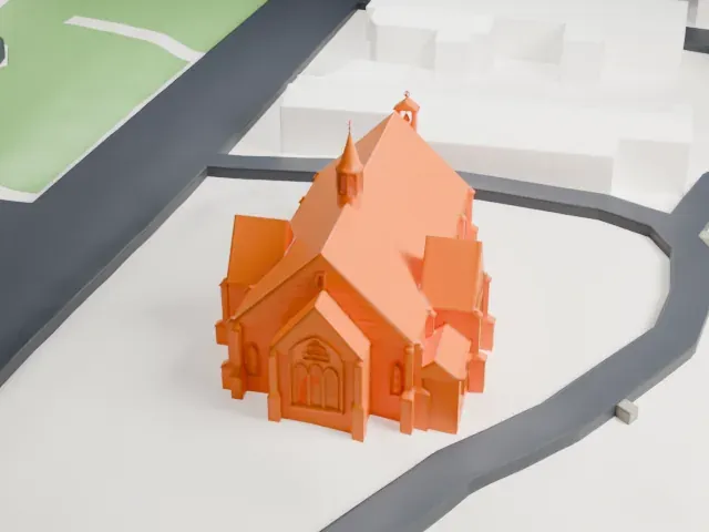 Christ Church, Oyster Bay model, East view
