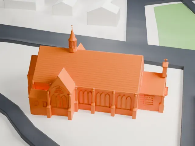Christ Church, Oyster Bay model, North view