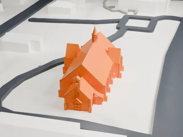 Christ Church, Oyster Bay model, West view