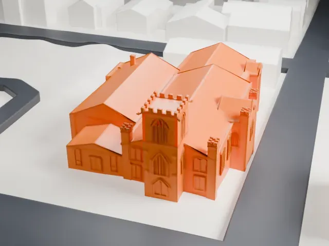 Christ Episcopal Church, Tarrytown model, East view
