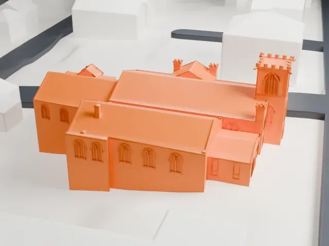Christ Episcopal Church, Tarrytown model, South view