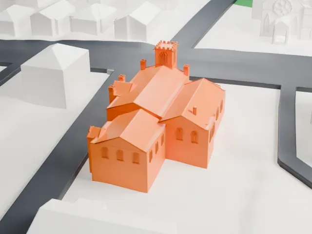 Christ Episcopal Church, Tarrytown model, West view