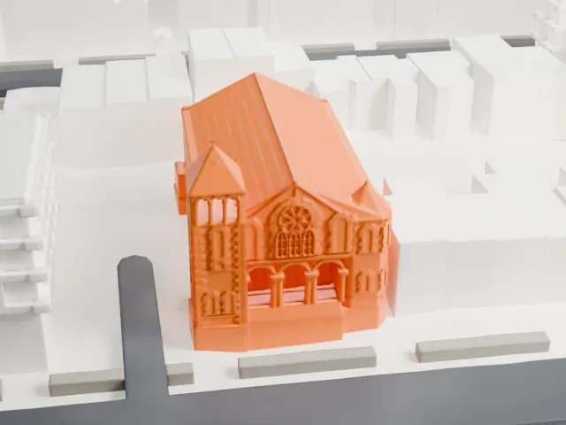 Christ Evangelical English Lutheran Church model, North view