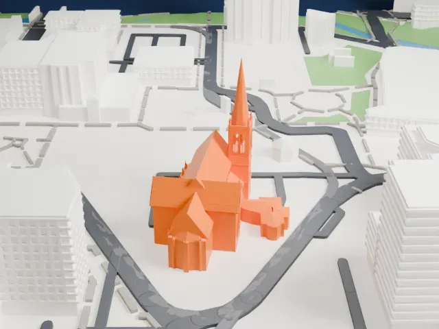 Christchurch Cathedral model, East view