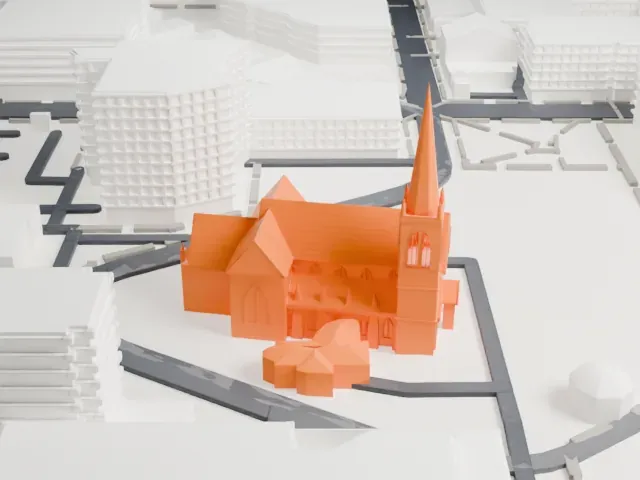 Christchurch Cathedral model, North view