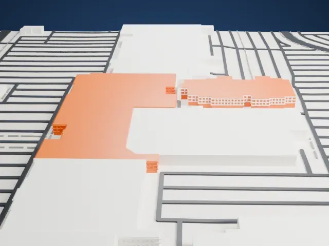 Christown Spectrum Mall model, West view