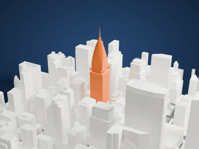 Chrysler Building model, North view