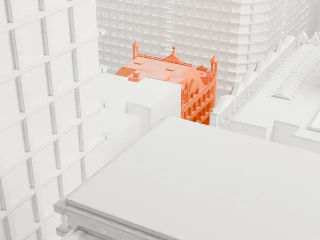 Church Missions House model, East view