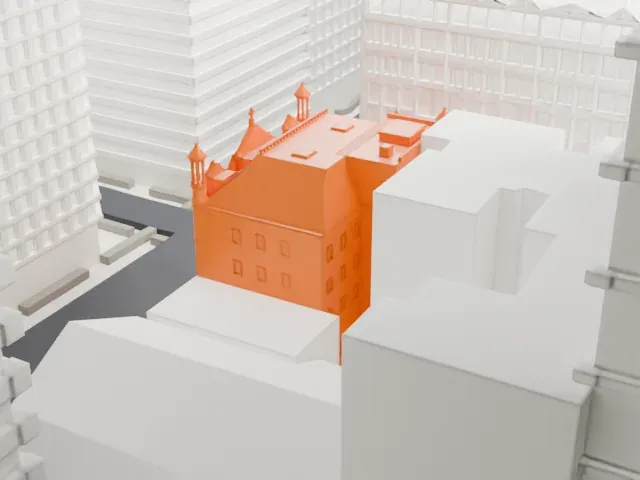 Church Missions House model, South view