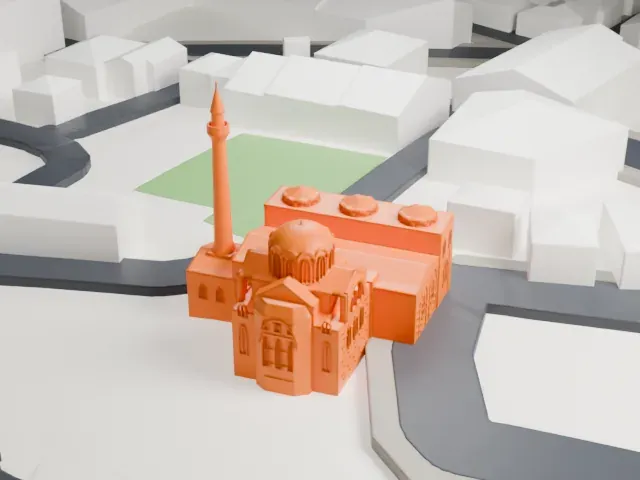 Church-Mosque of Vefa model, East view