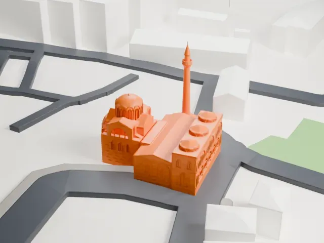 Church-Mosque of Vefa model, North view