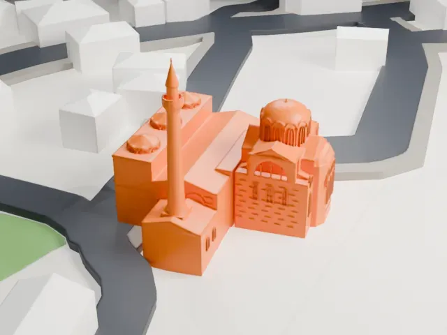 Church-Mosque of Vefa model, South view