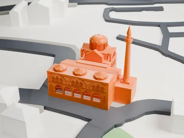Church-Mosque of Vefa model, West view