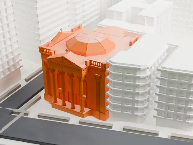 Church of Notre Dame model, East view