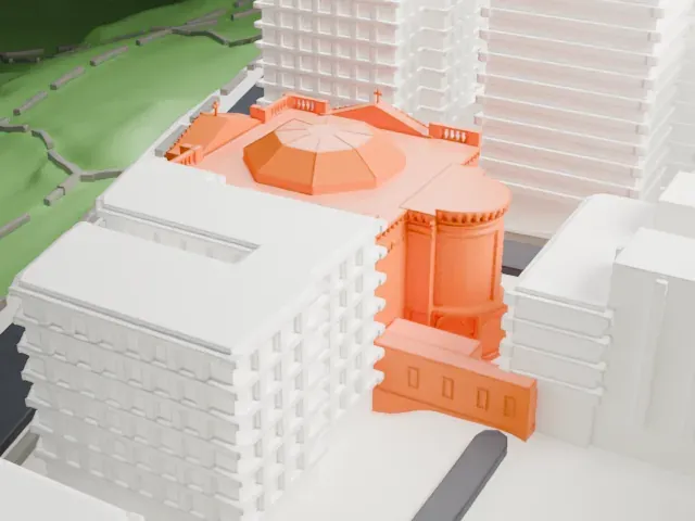 Church of Notre Dame model, North view