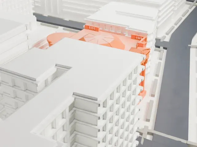 Church of Notre Dame model, South view