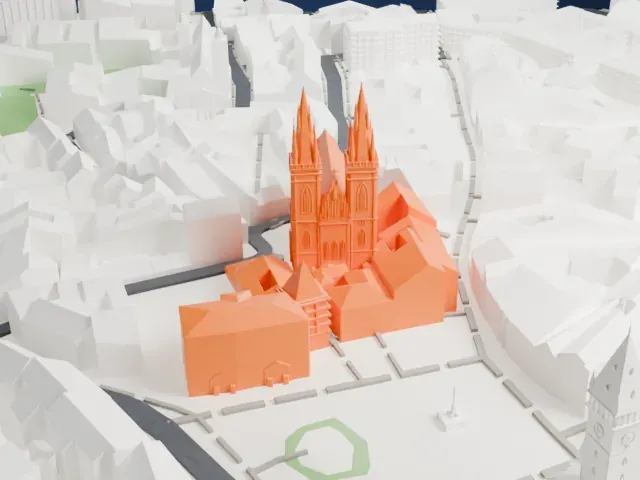 Church of Our Lady before Týn model, West view