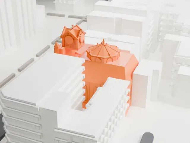 Church of Our Lady of Sorrows model, North view