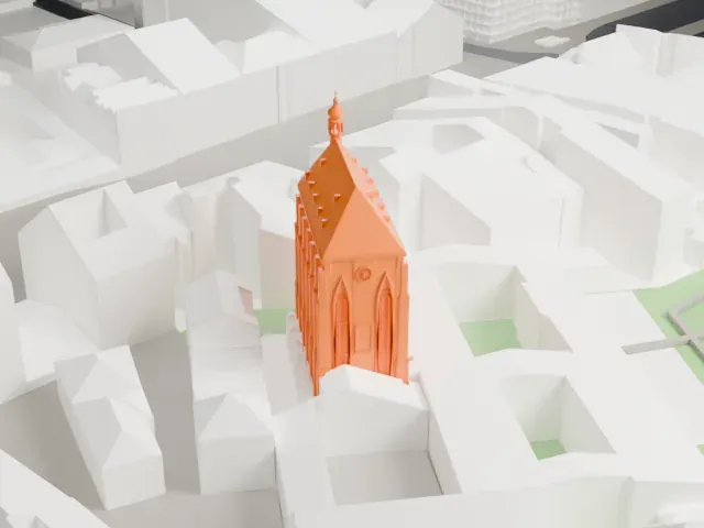 Church of Our Lady of the Snows (Prague) model, West view