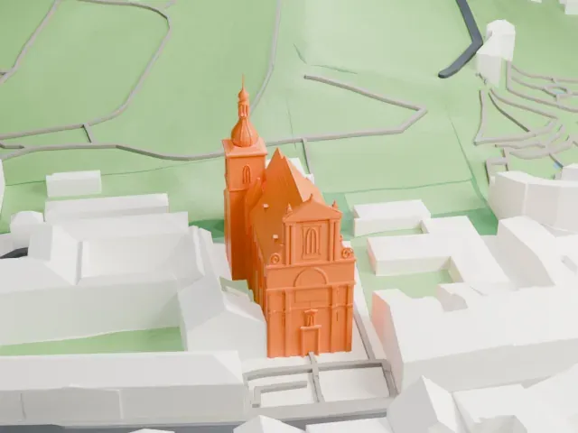 Church of Our Lady of Victories model, East view