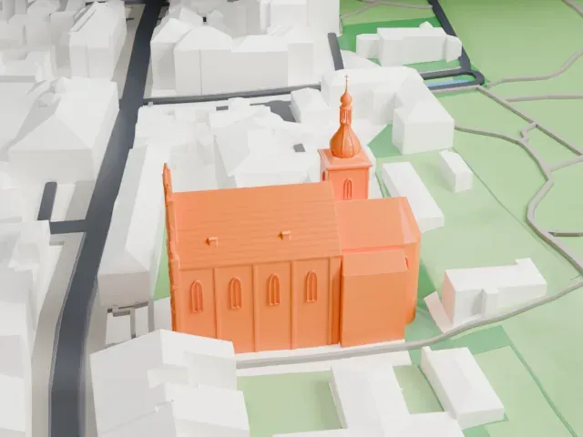 Church of Our Lady of Victories model, North view