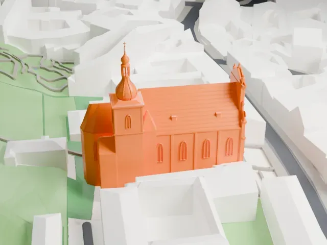 Church of Our Lady of Victories model, South view