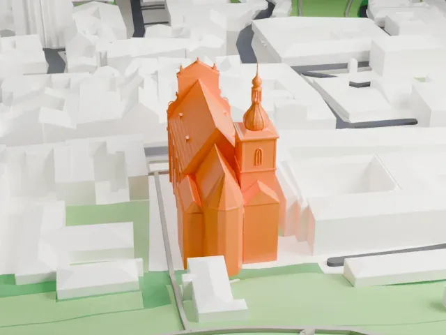 Church of Our Lady of Victories model, West view