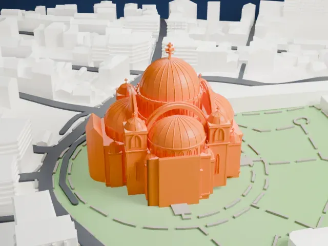 Church of Saint Sava model, North view