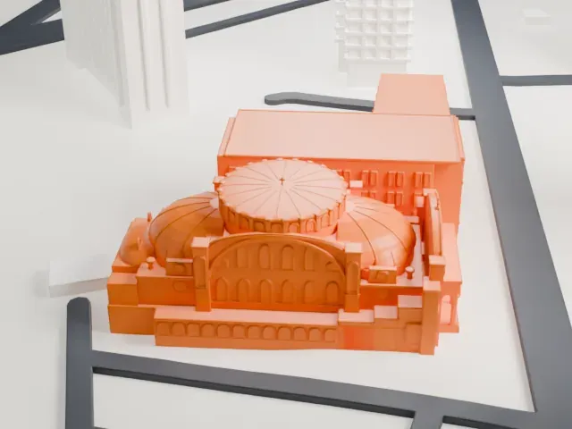 Church of St. Anselm and St. Roch, Bronx model, South view