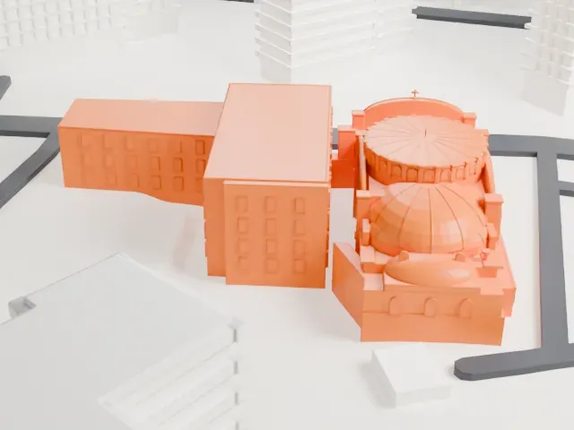 Church of St. Anselm and St. Roch, Bronx model, West view