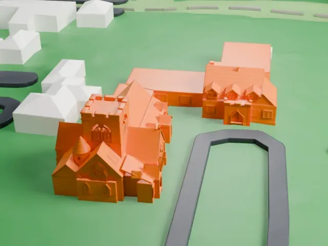 Church of St. Barnabas, Irvington model, East view