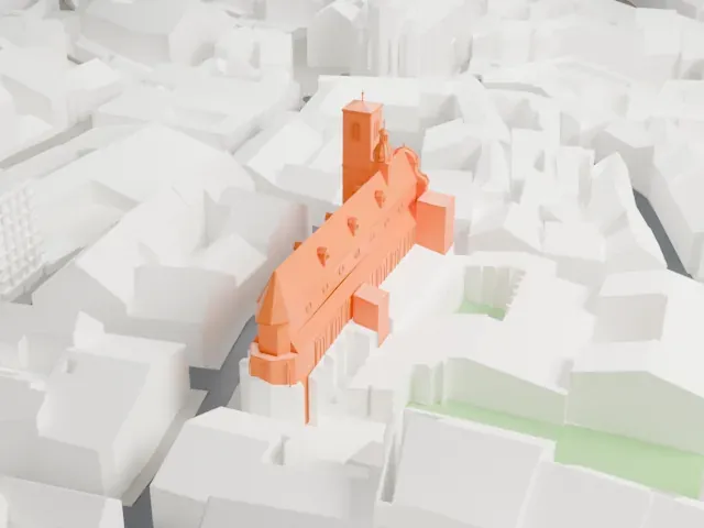 Church of St. James the Greater (Prague) model, East view