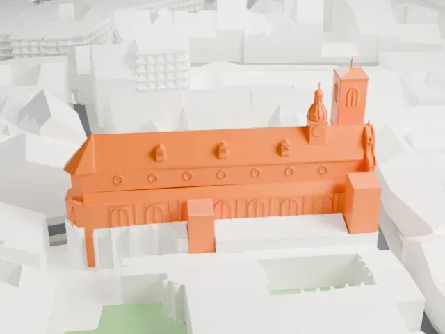 Church of St. James the Greater (Prague) model, North view