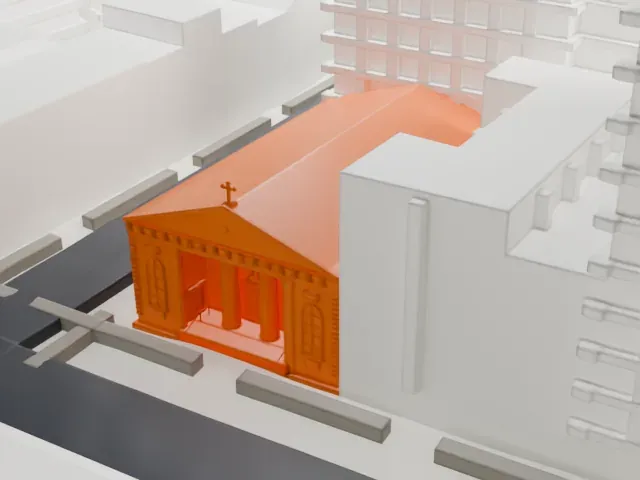 Church of St. Joseph in Greenwich Village model, East view