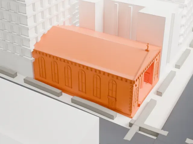Church of St. Joseph in Greenwich Village model, South view