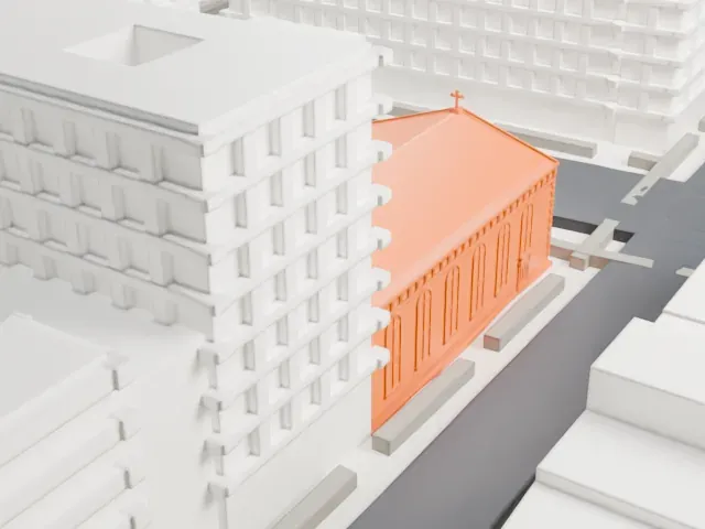 Church of St. Joseph in Greenwich Village model, West view