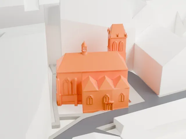 Church of St. Martin in the Wall model, North view