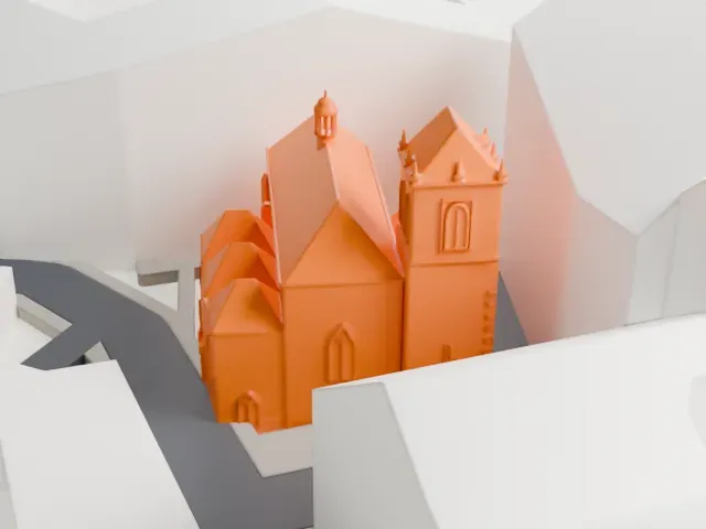 Church of St. Martin in the Wall model, West view