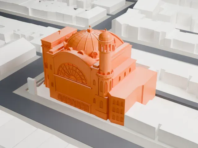 Church of St. Michael and St. Anthony model, North view