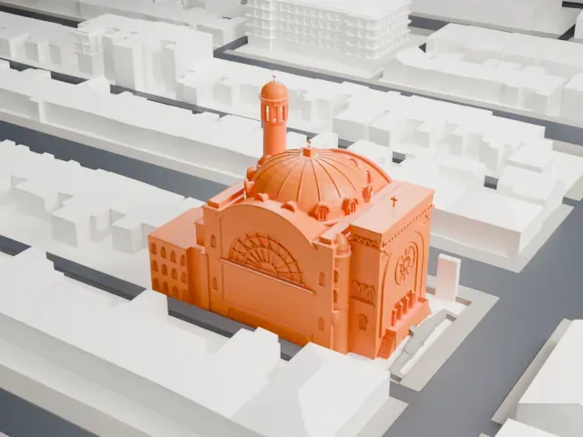 Church of St. Michael and St. Anthony model, South view