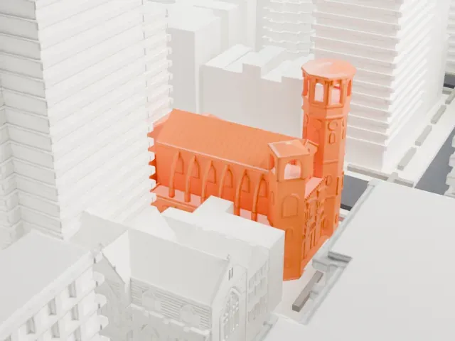 Church of St. Paul and St. Andrew model, North view