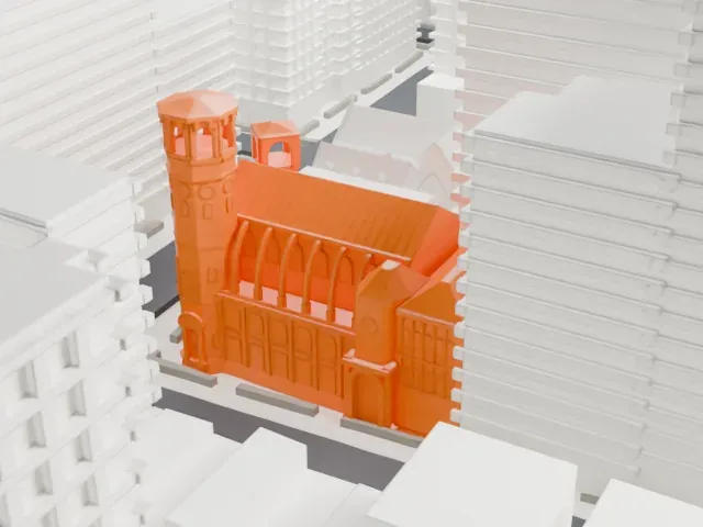 Church of St. Paul and St. Andrew model, South view