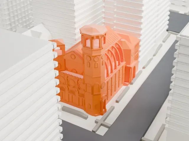 Church of St. Paul and St. Andrew model, West view