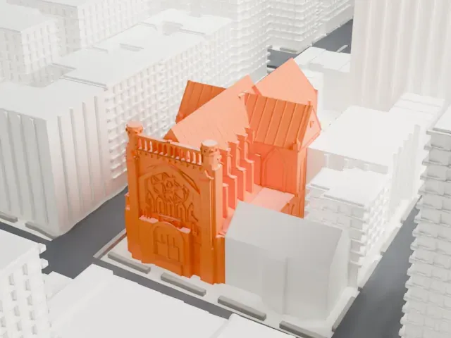 Church of St. Vincent Ferrer model, West view