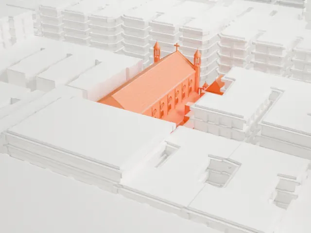 Church of the Ascension, Roman Catholic model, North view