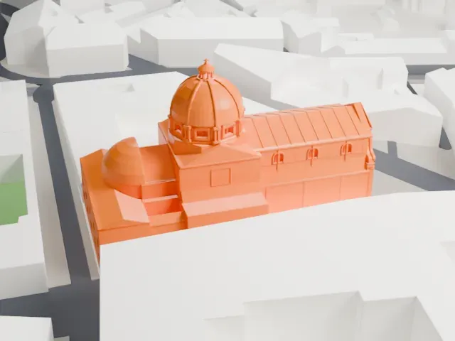 Church of the Gesù model, North view